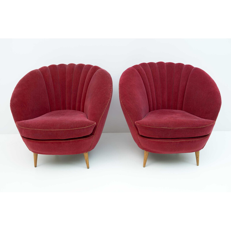 Pair of vintage Margherita armchairs by Gio Ponti for Isa Bergamo, Italy 1950