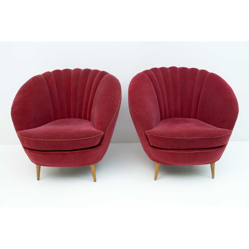 Par de poltronas Margherita vintage de Gio Ponti para Isa Bergamo, Itália 1950