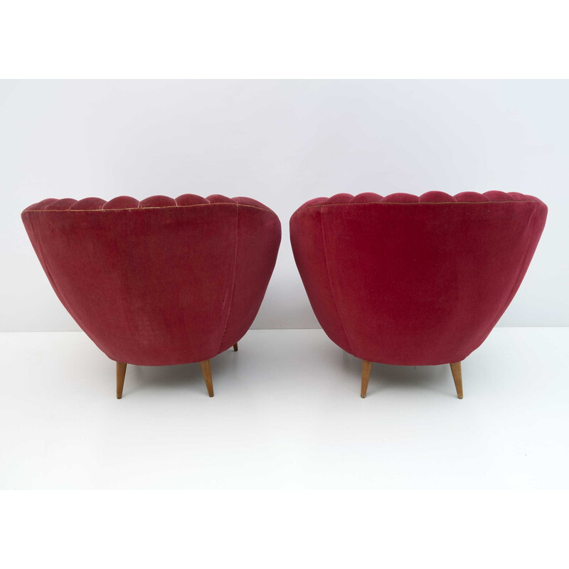 Pair of vintage Margherita armchairs by Gio Ponti for Isa Bergamo, Italy 1950