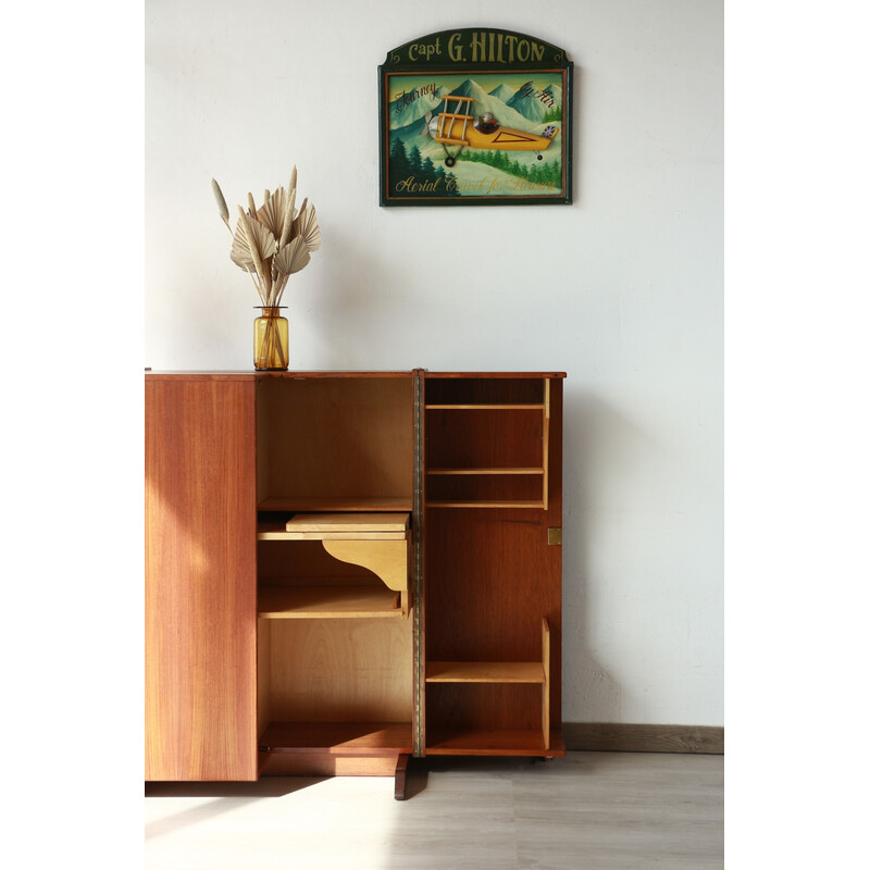 Vintage teak trunk desk by Mummenthaler and Meier, Switzerland 1960