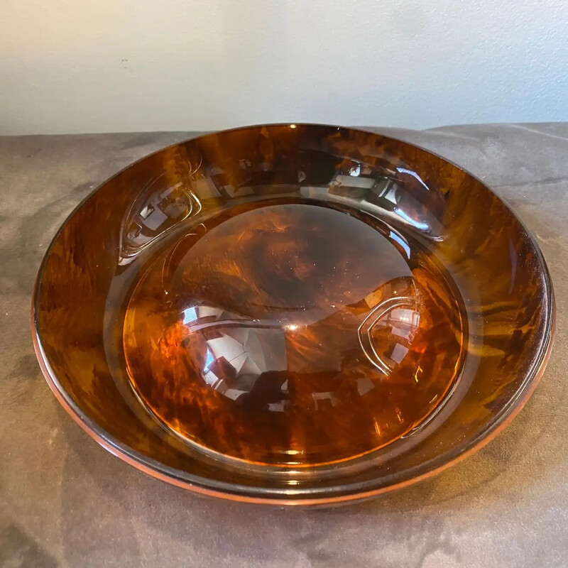 Tartaruga falsa de lucite e cinzeiro de latão Vintage, Itália 1980