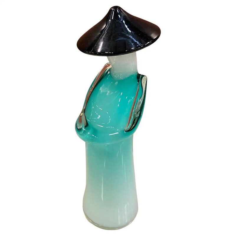 Figurine d'un homme chinois vintage en verre de Murano, Italie 1980