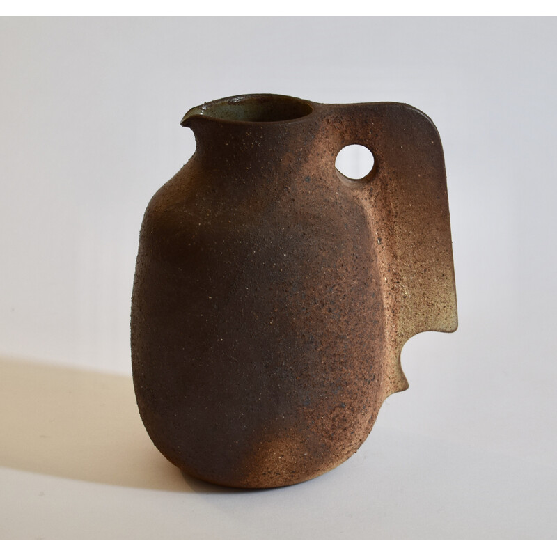 Vintage stoneware pitcher by Annick and Michel Lodereau for La Borne, 1960