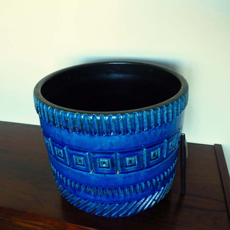 Vintage blue planter by Pol Chambost, 1960