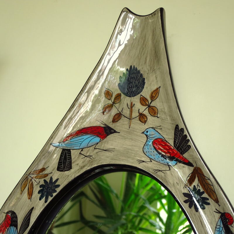 Miroir vintage en céramique de Jean de Lespinasse