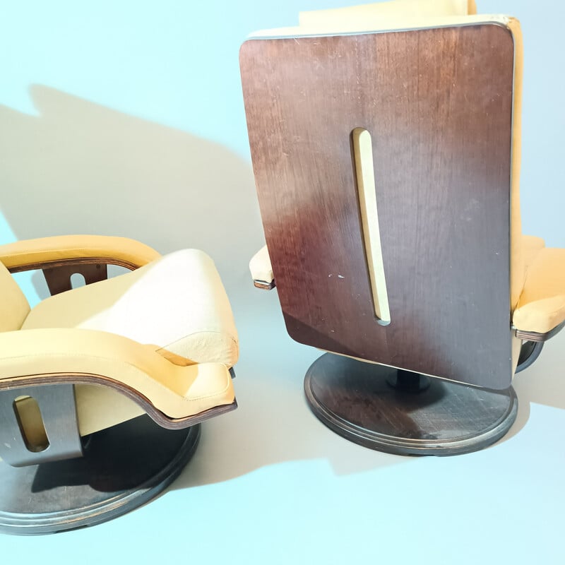 Pair of vintage swivel chairs by Takashi Okamura and Erik Marquardsen, 1970