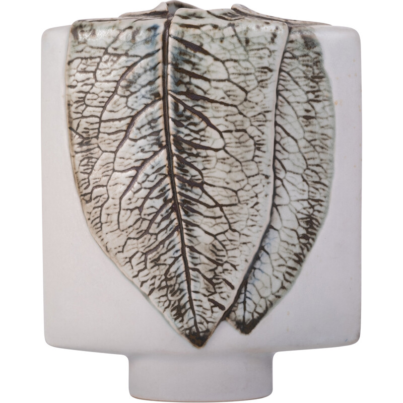 Vintage Studio Line sculptural leaf vase by Antje Bruggemann for Rosenthal, Germany 1980s