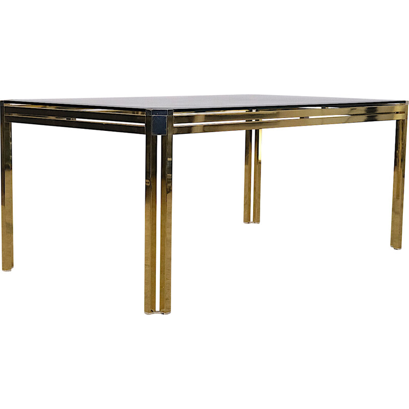 Vintage chrome and glass Italian coffee table, 1970s