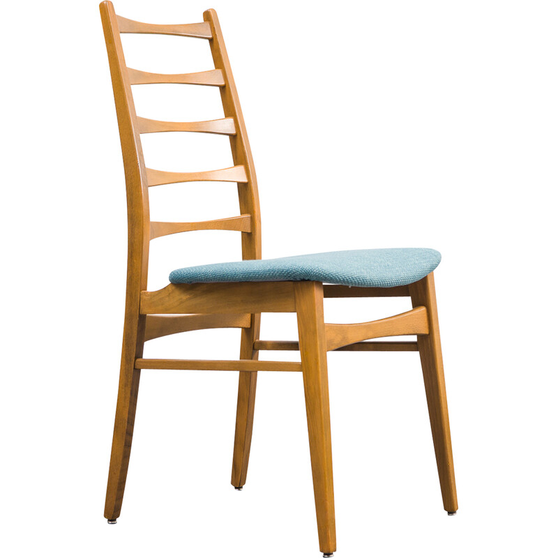 Set of 4 vintage beech chairs, 1960