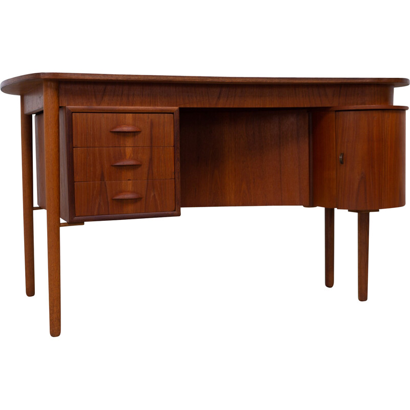 Vintage teakhouten bureau, Denemarken 1950