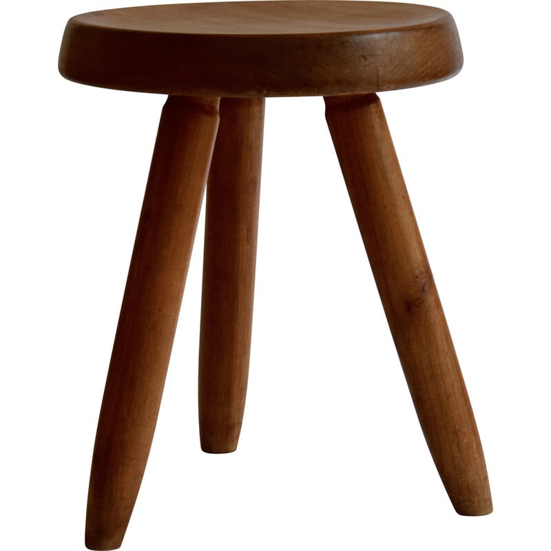 Vintage Berger stool in walnut by Charlotte Perriand for Steph Simon, 1965