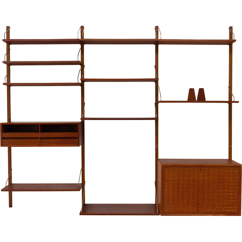 Vintage modular teak wall unit by Poul Cadovius for Cado, Denmark 1960