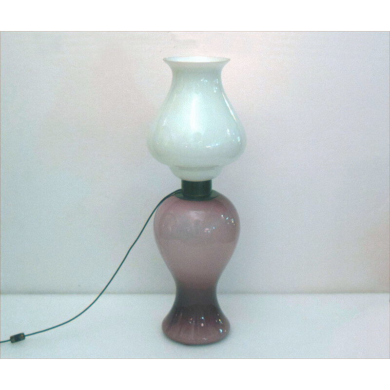 Lámpara de pie vintage de cristal de Murano, años 70