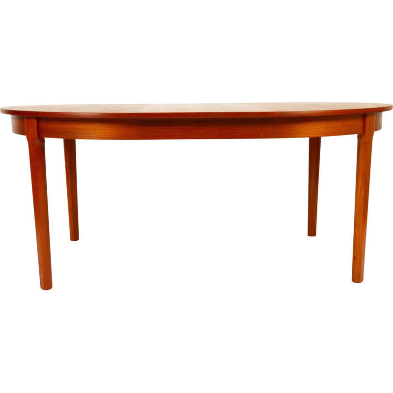 Vintage extendable round table in teak, Denmark 1960