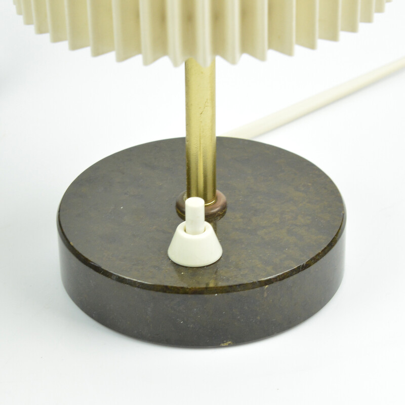 Pareja de lámparas de cabecera vintage con base de mármol de Veb Leuchtenbau Harzgeroge, Alemania Años 60