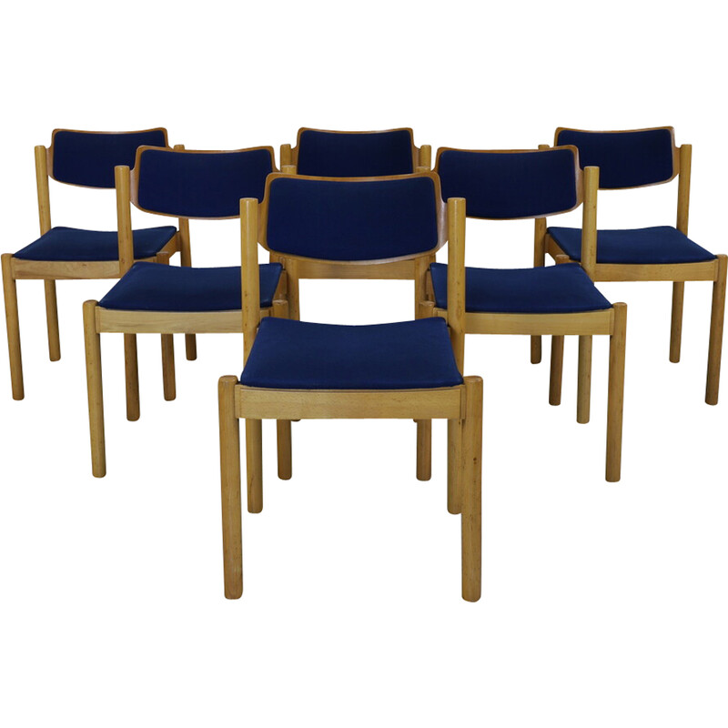 Set van 6 vintage stapelstoelen