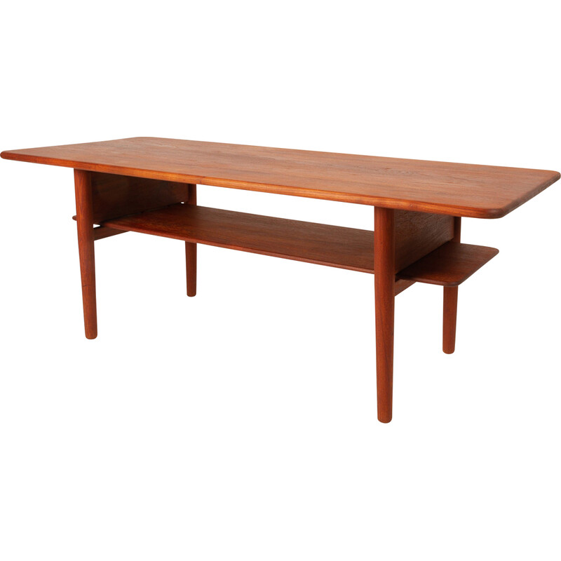 Vintage teak coffee table by Ib Kofod Larsen for Christensen and Larsen, Denmark 1950