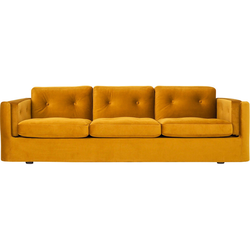 Skandinavisches Vintage-Sofa Bergen Senf Samt