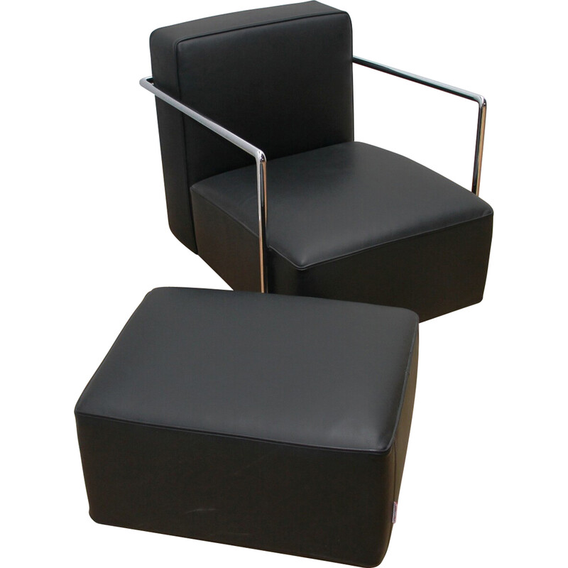 Vintage Abc armchair and footrest by Antonio Citterio for Flexform