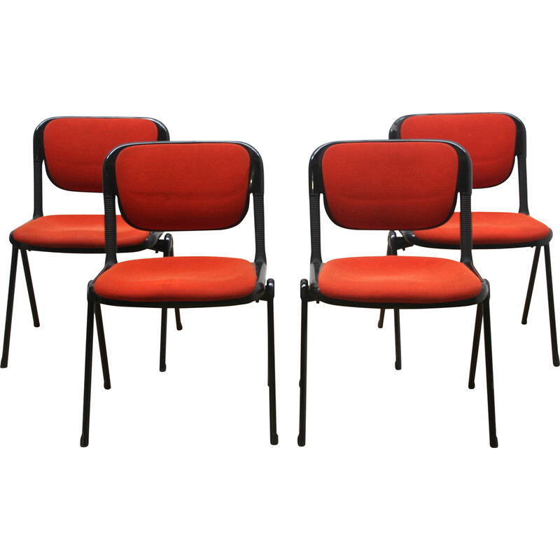 Conjunto de 4 cadeiras vintage Vertebra de Emilio Ambasz e Giancarlo Piretti para Castelli