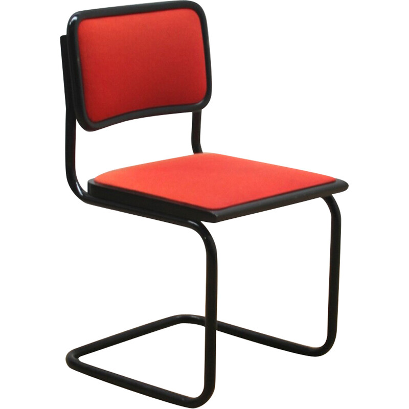 Cadeira Vintage Cesca em madeira e tecido colorido preto
