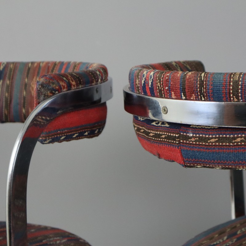 Paar italienische Freischwinger-Sessel im Vintage-Stil