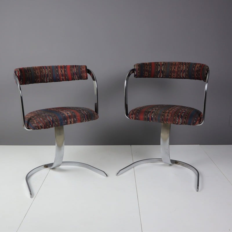 Pair of Italian vintage cantilever armchairs