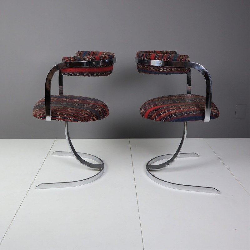 Pair of Italian vintage cantilever armchairs
