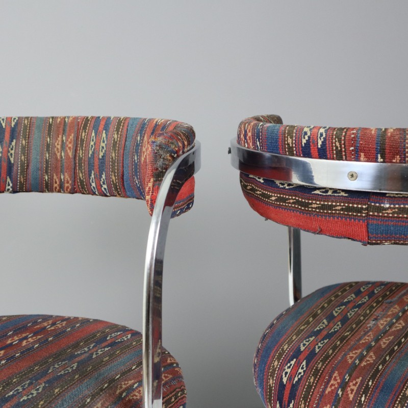 Paar italienische Freischwinger-Sessel im Vintage-Stil