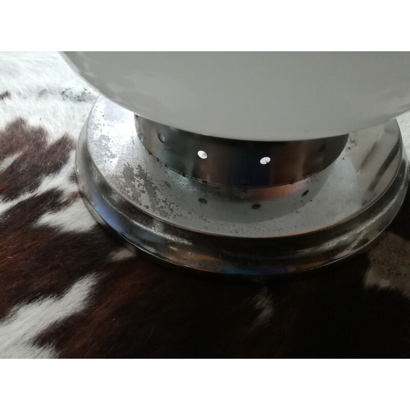 Lámpara de pie vintage de cristal de Murano blanco, años 70