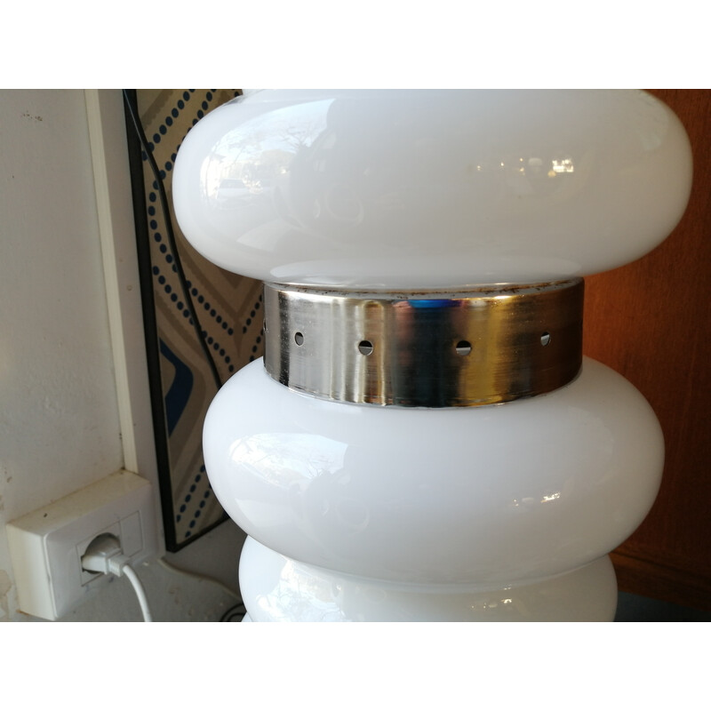 Vintage witte Murano glazen vloerlamp, 1970