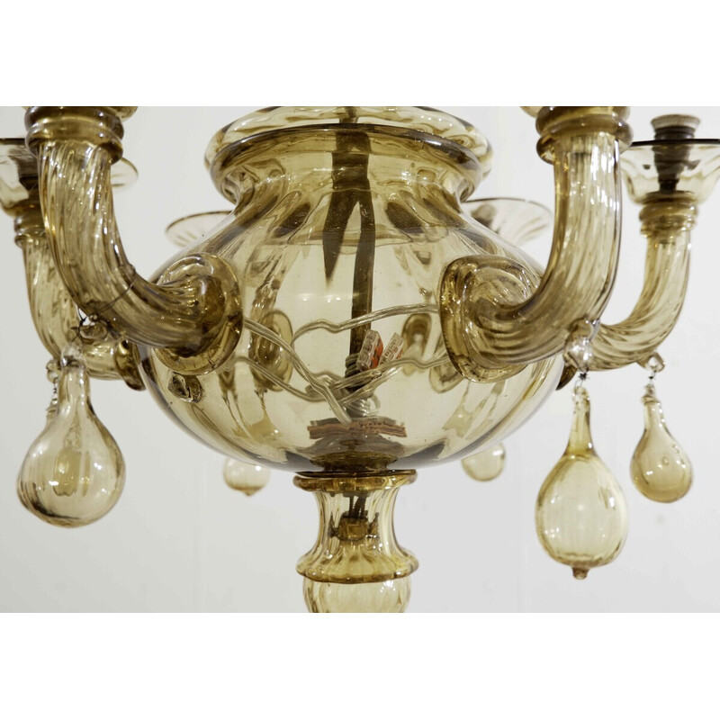 Lampadario vintage in vetro di Murano