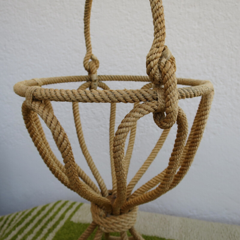 Vintage rope plant holder, 1950