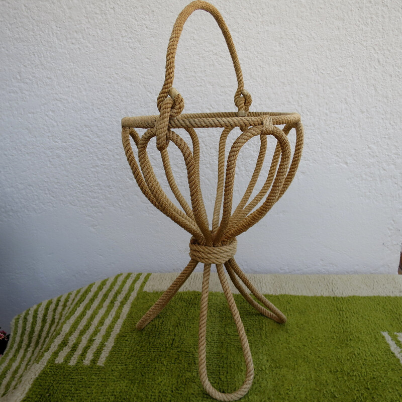 Vintage rope plant holder, 1950