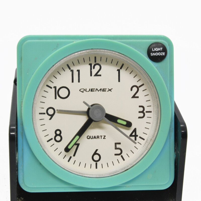 Vintage Quemex pop art alarm clock, Japan 1980s