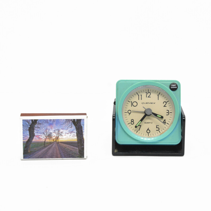 Reloj despertador vintage Quemex pop art, Japón años 80