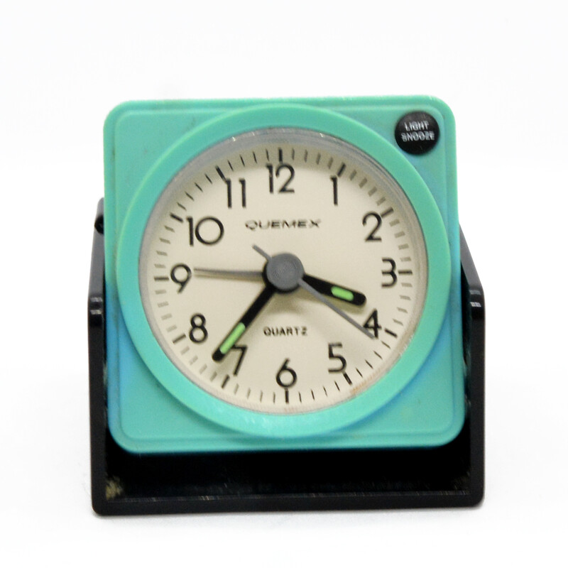 Vintage Quemex pop art alarm clock, Japan 1980s