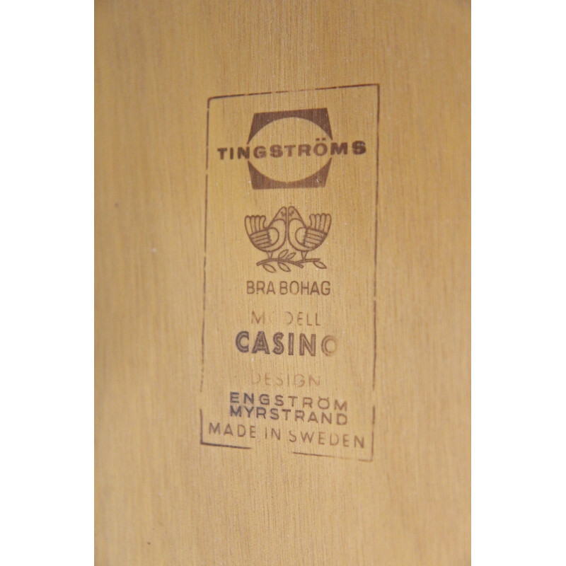 Table basse scandinave vintage en chêne "Casino" par Tingströms, Suède 1960
