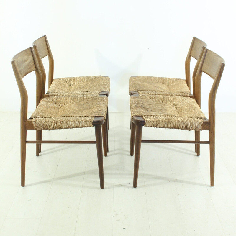 Ensemble de 4 chaises vintage danoises en teck - 1960