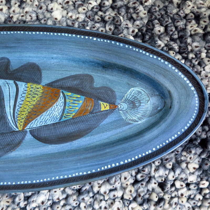 Plato de pescado en cerámica vintage de Jean de Lespinasse, 1950