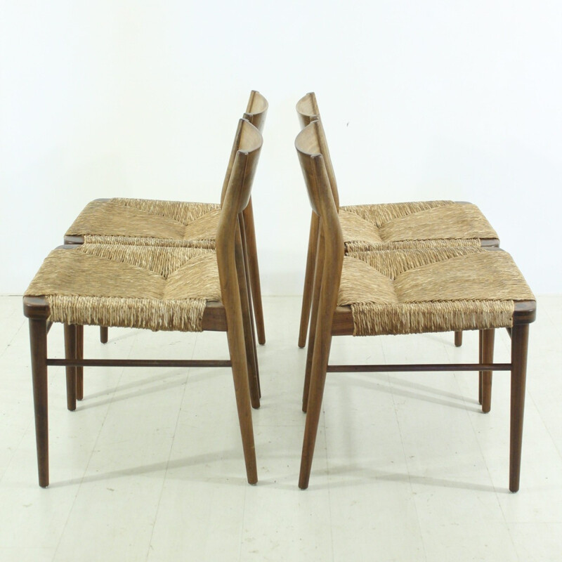 Ensemble de 4 chaises vintage danoises en teck - 1960