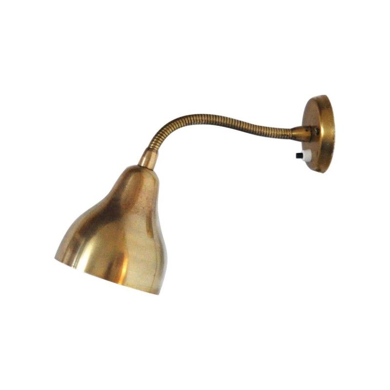 Danish vintage brass wall lamp, 1960s