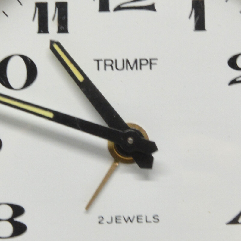 Reloj despertador mecánico de viaje Trumpf, Alemania Años 70