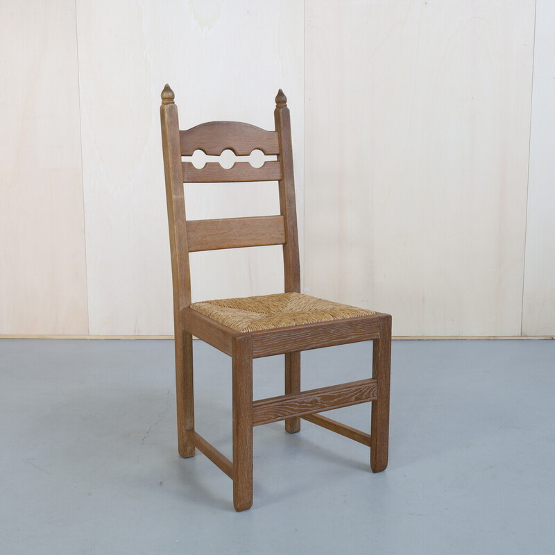 Set of 6 vintage dining chair Brutalist by De Puydt