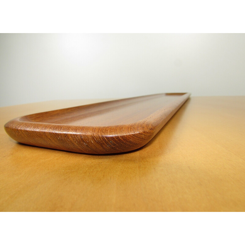 Vintage solid teak tray by Karl Holmberg, Sweden 1960