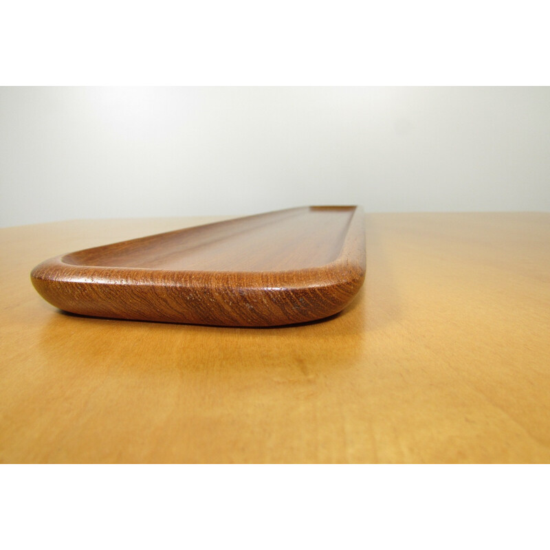 Vintage solid teak tray by Karl Holmberg, Sweden 1960