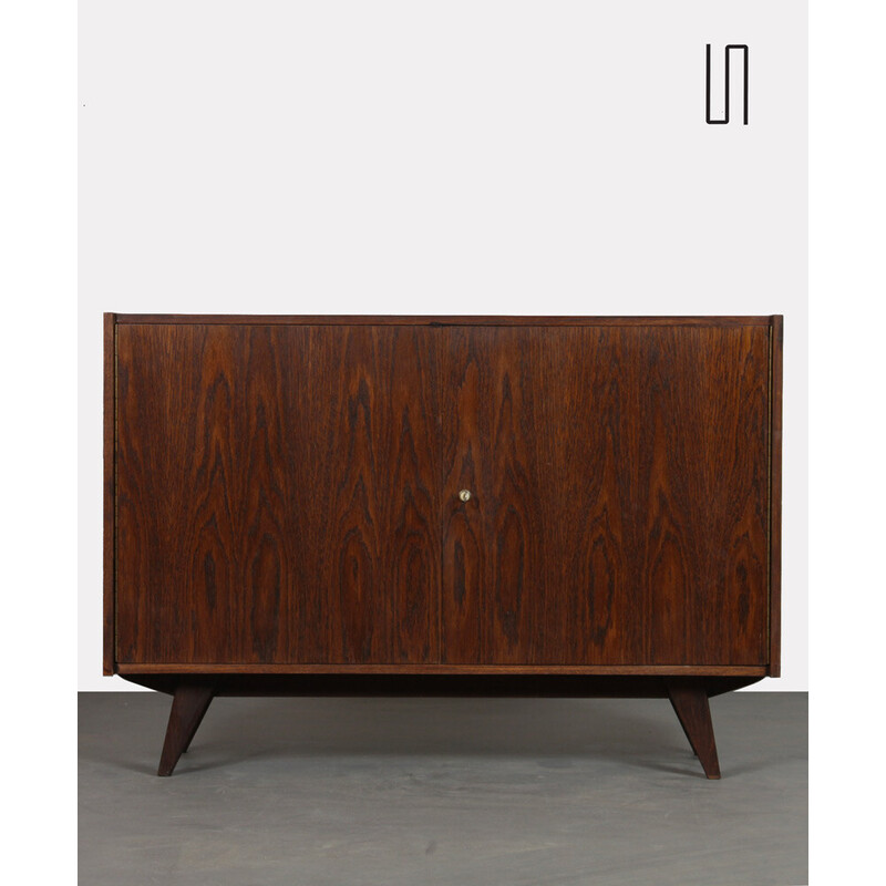 Vintage U-450 dark oakwood chest of drawers by Jiri Jiroutek, Czech Republic 1960