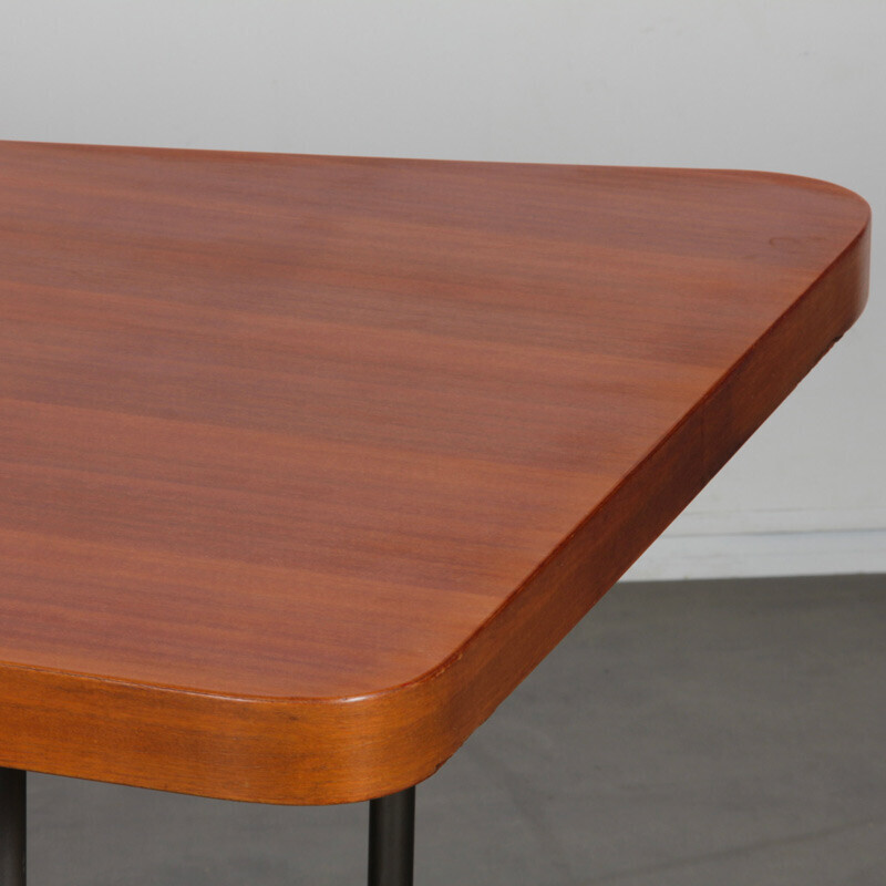 Vintage mahogany and metal desk by Georges Frydman for Efa, 1950s