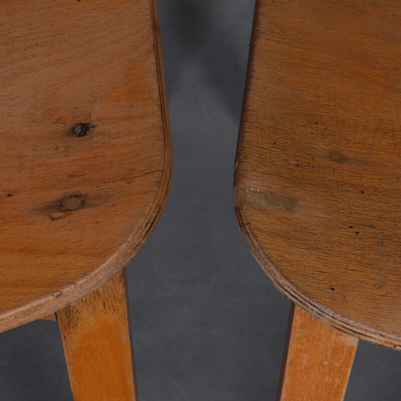 Set van 4 vintage houten stoelen van Ton, Tsjechië 1960