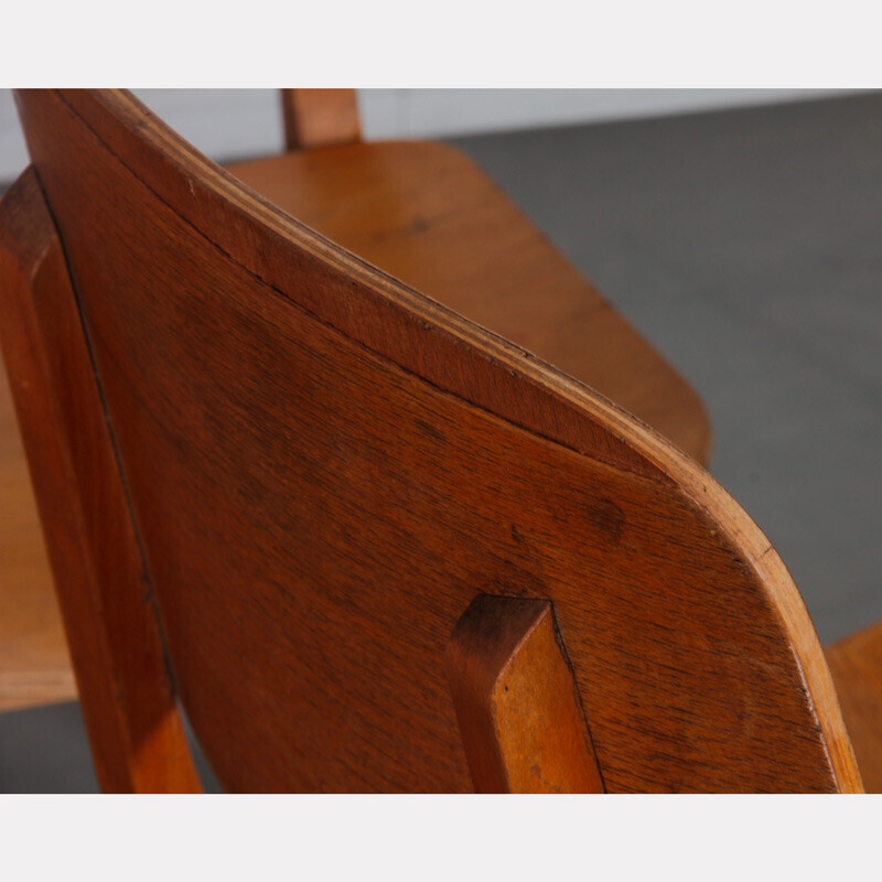 Lot de 4 chaises vintage en bois par Ton, République tchèque 1960